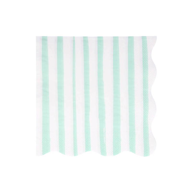 Meri Meri Party Mint Stripe Large Napkins