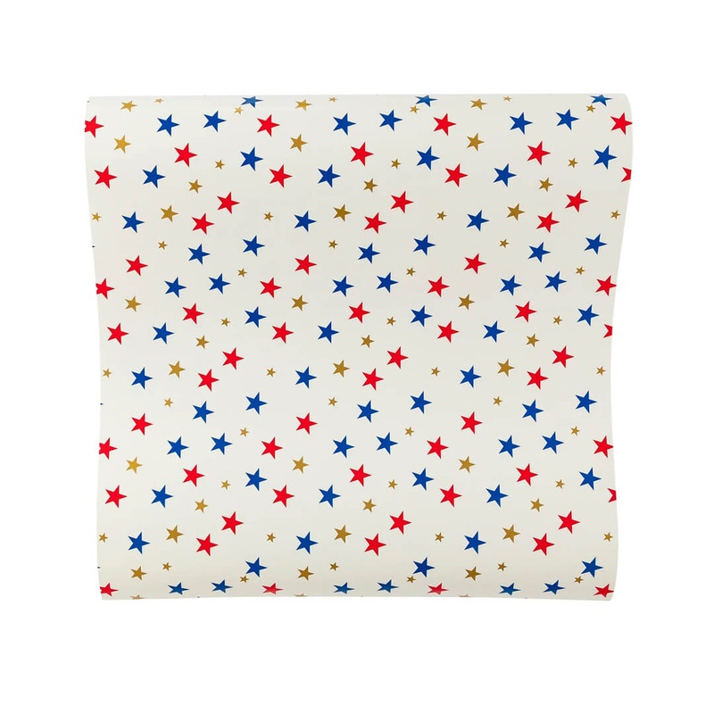 Multi Stars Red, Blue & Gold Paper Table Runner
