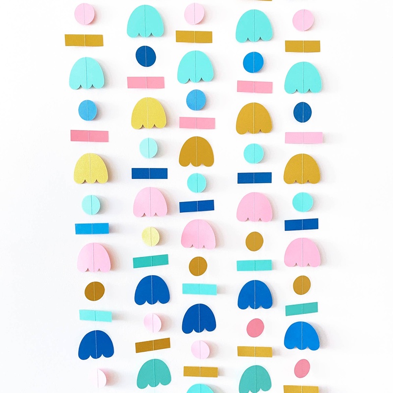 Pastel Paper Shapes Garland