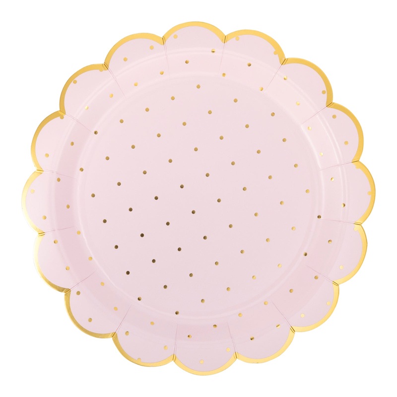 Pink Princess Dot Plates 9"