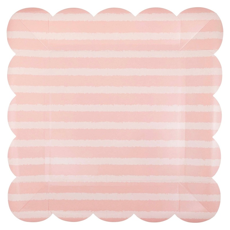 Pink Tonal Striped Plates 10"