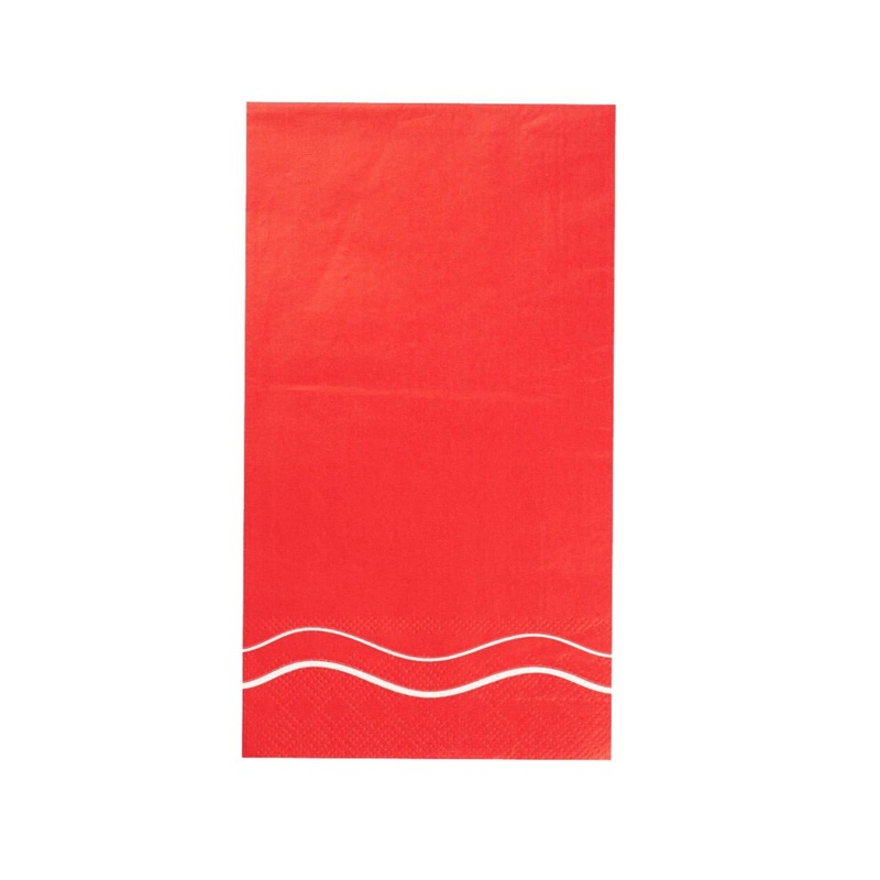 Red Wave Color Block Guest Towel Napkins