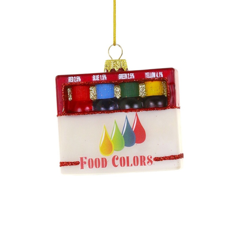 Vintage Food Coloring Set Ornament 2.75"