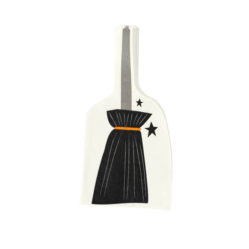Witching Hour Broom Shaped Dinner Napkins