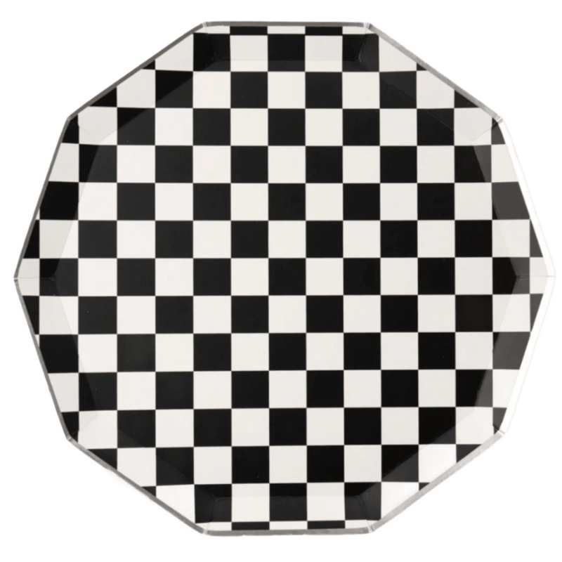 Black & White Signature Checkered Dinner Plates 10.75"