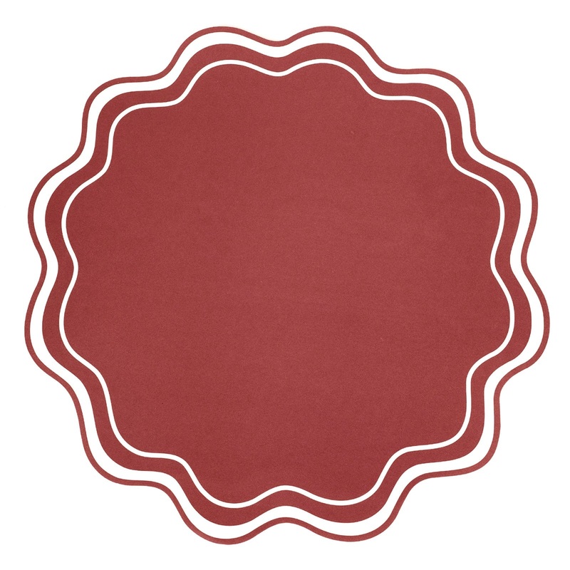 Burgundy Wavy Scallop Paper Placemats