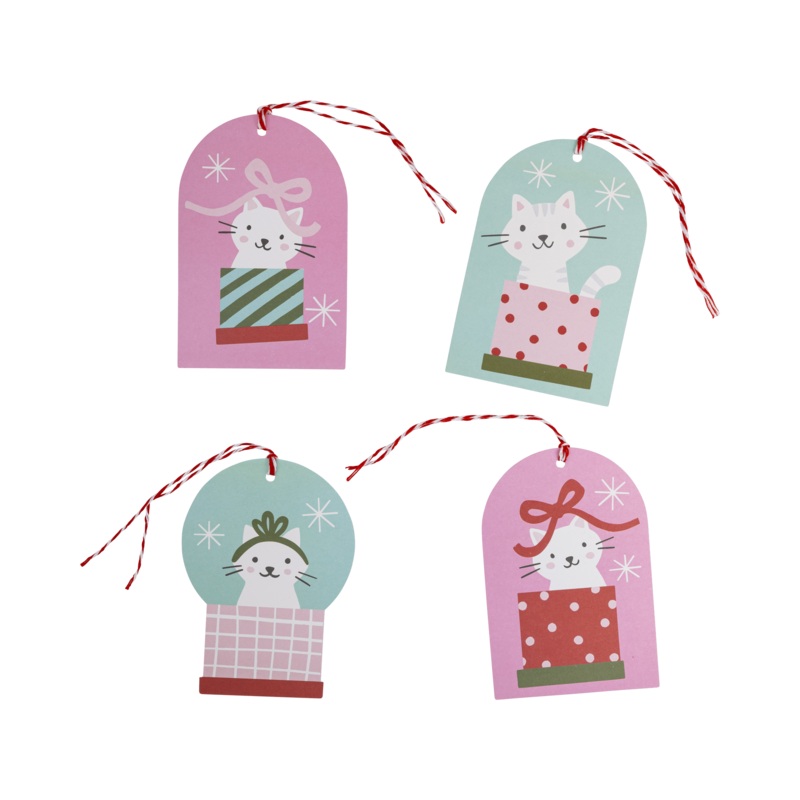 Christmas Cat Gift Tag Set (16ct)