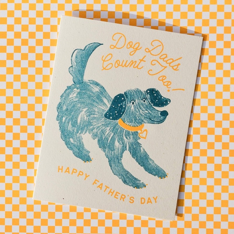 Dog Dads Count Too Risograph Father's Day Card