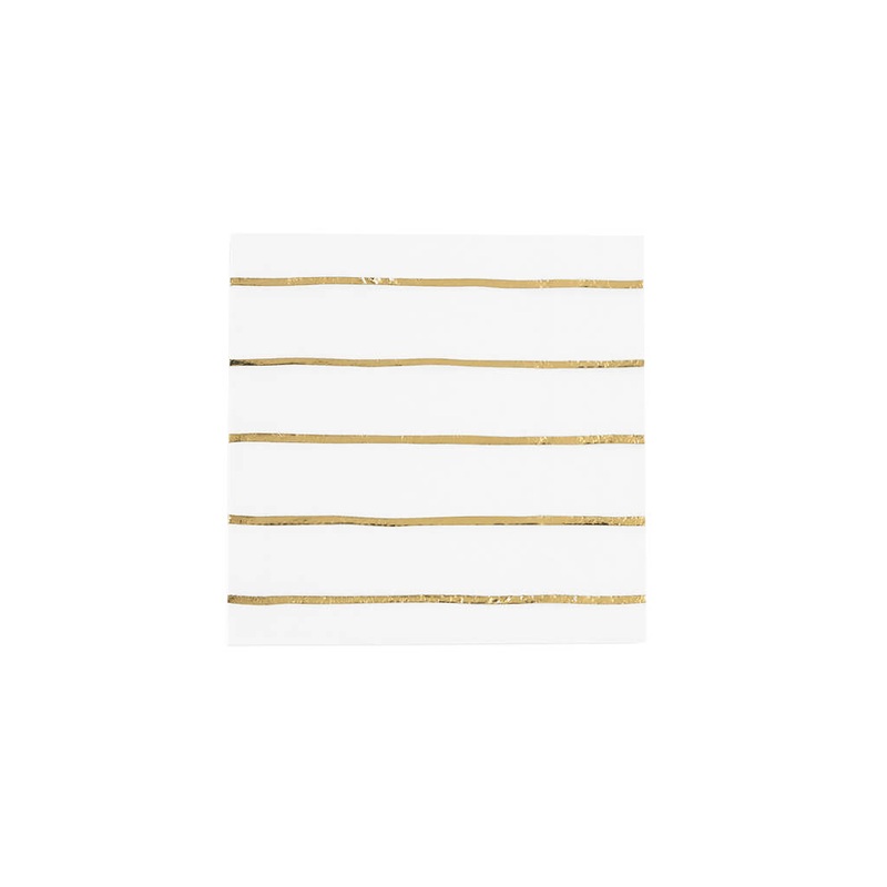 Gold Frenchie Striped Small Napkins