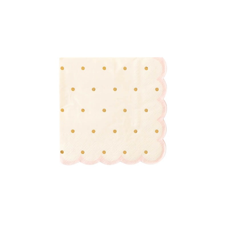 Gold Polka Dot Princess Cocktail Napkins
