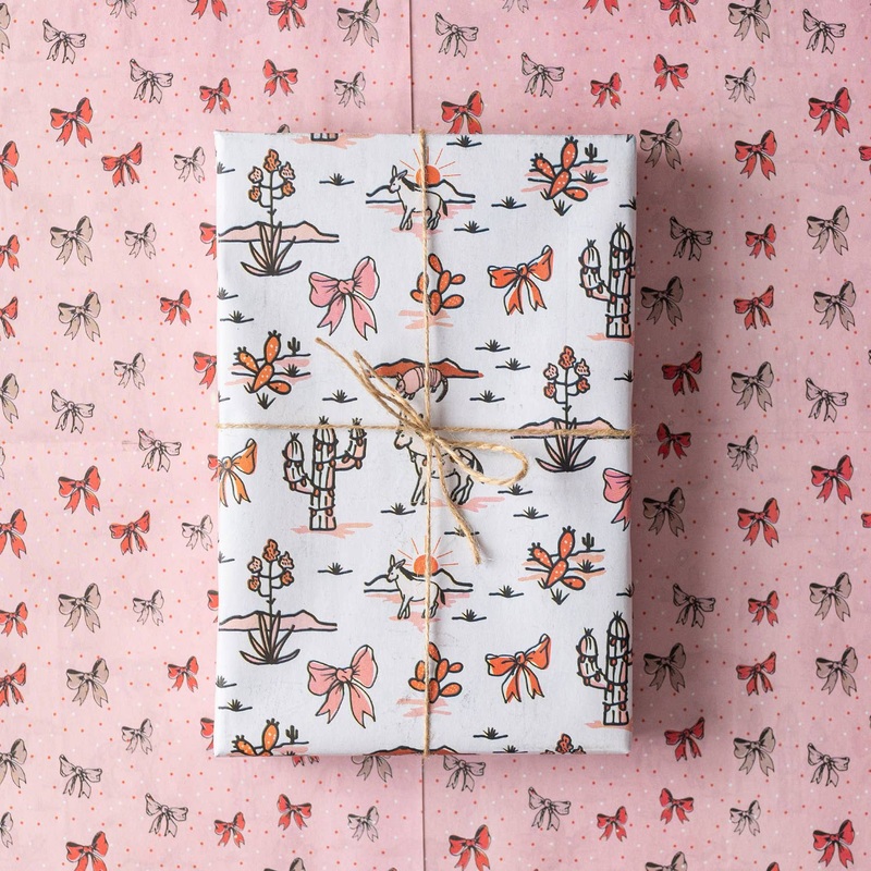 Holiday Desert Eco Wrapping Paper Sheets (Pack of 3)