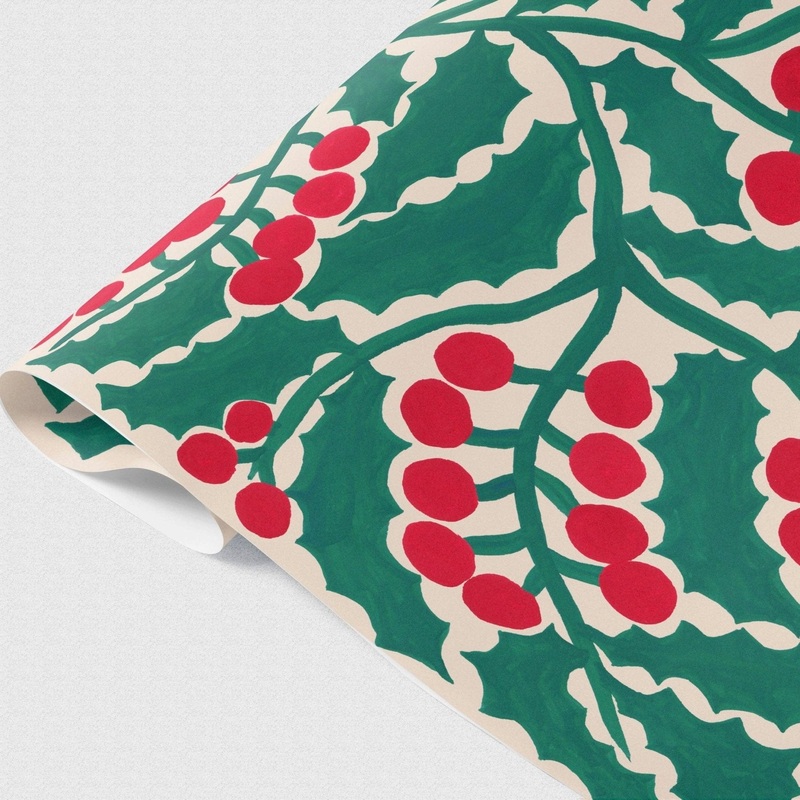 Holly Gift Wrap Sheet
