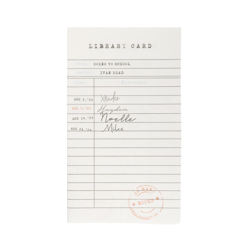Library Card Napkins
