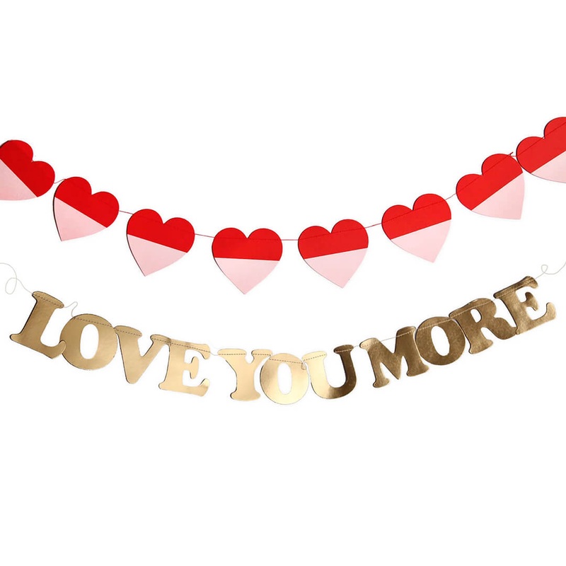 Love You More Valentine's Day Banner Set