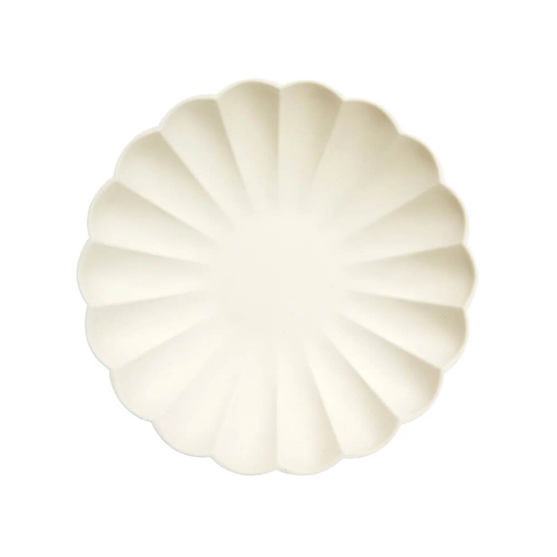 Meri Meri Party Cream Compostable Small Plates 7.5"