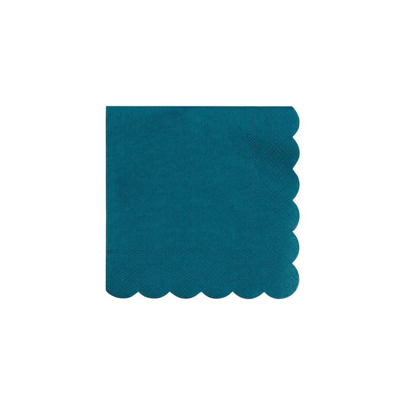 Meri Meri Party Dark Teal Scalloped-Edge Small Napkins