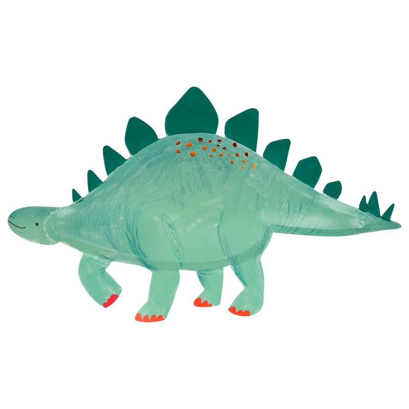 Meri Meri Party Dinosaur Kingdom Stegosaurus Plates / Platters