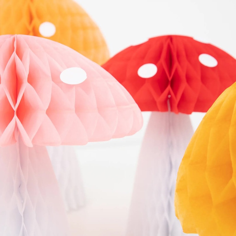 Meri Meri Party Honeycomb Mushroom Decorations