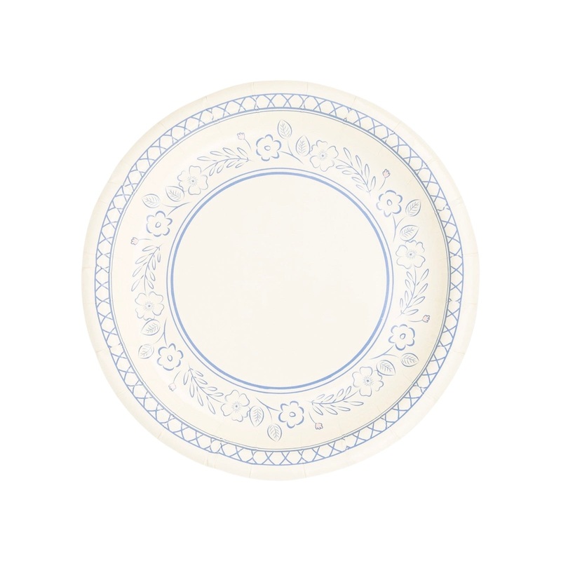 Pembroke Blue Floral Border Dessert Plates 7"
