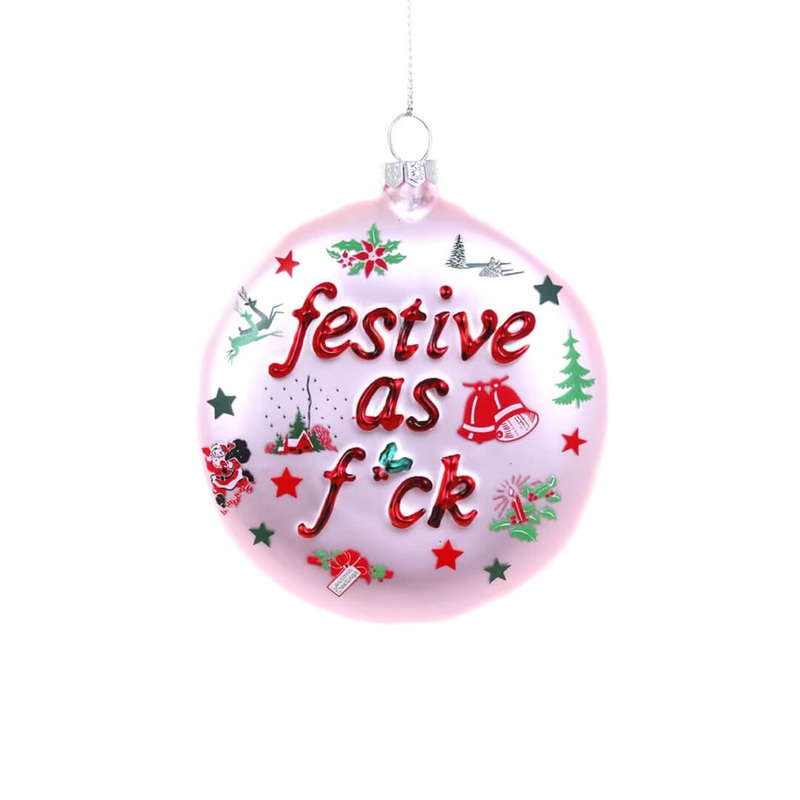 Pink Festive AF Ornament 3.5"