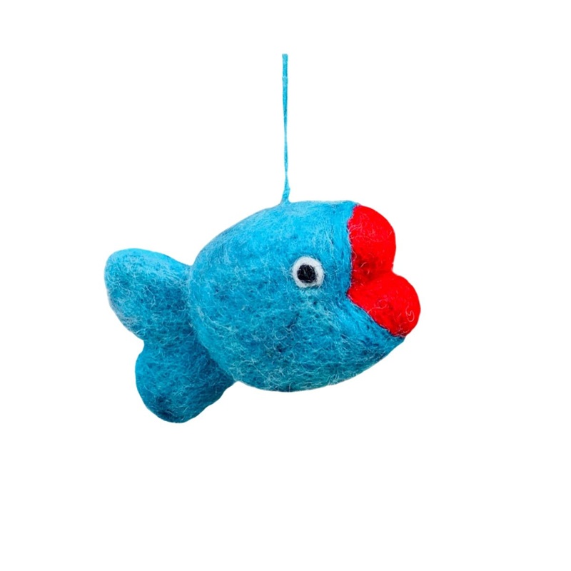 Turquoise Fish Felt Ornament