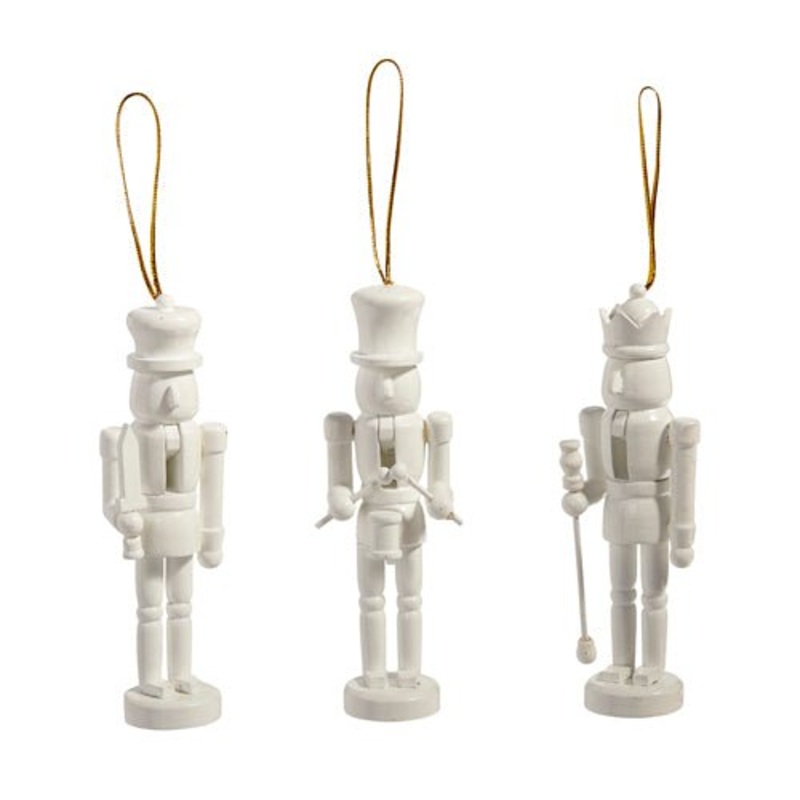 White Nutcracker Ornament 5.75"