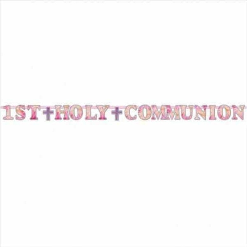 1st Holy Communion Foil Letter Banner Pink - 2.8m