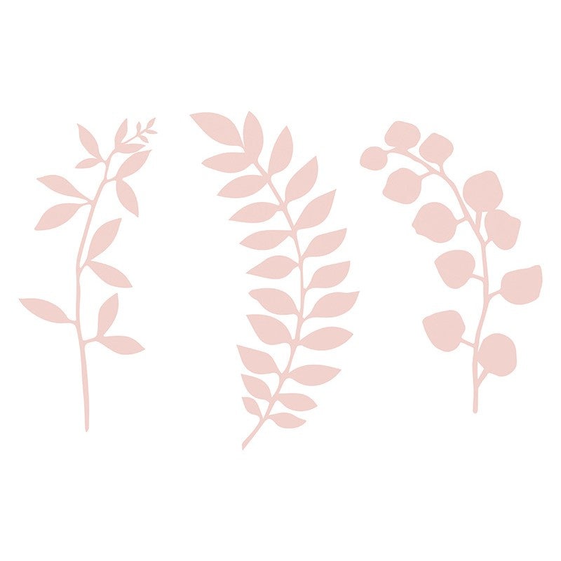 Branch with Leaves Decoration - Pink - 9pk