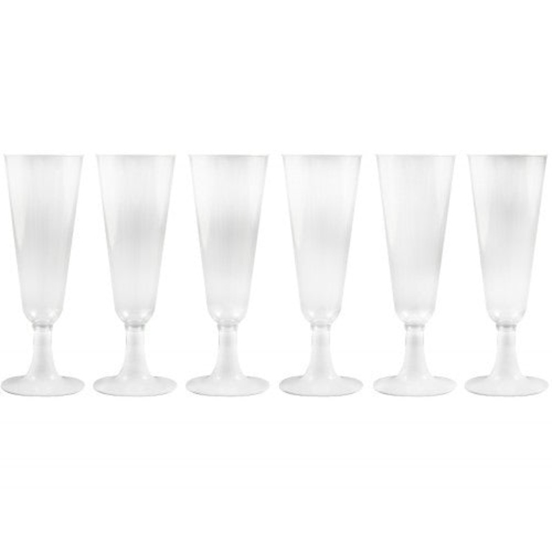 Champagne Plastic Glasses - 6Pc