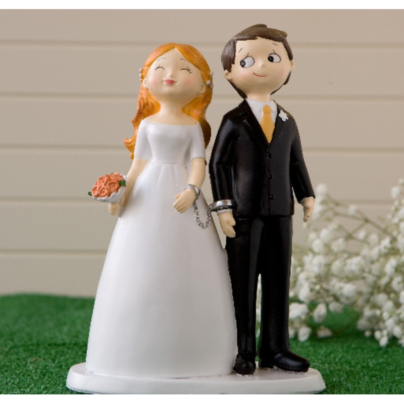 Handcuffs Wedding Couple Figurine