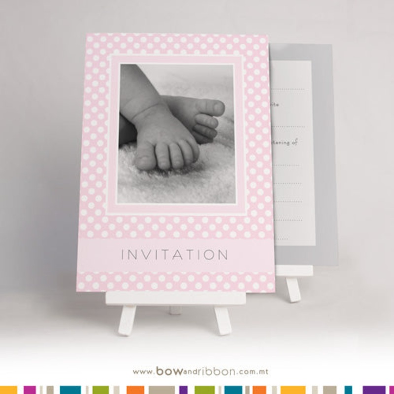 Invitation Fill-In - Christening - Girl Baby Feet