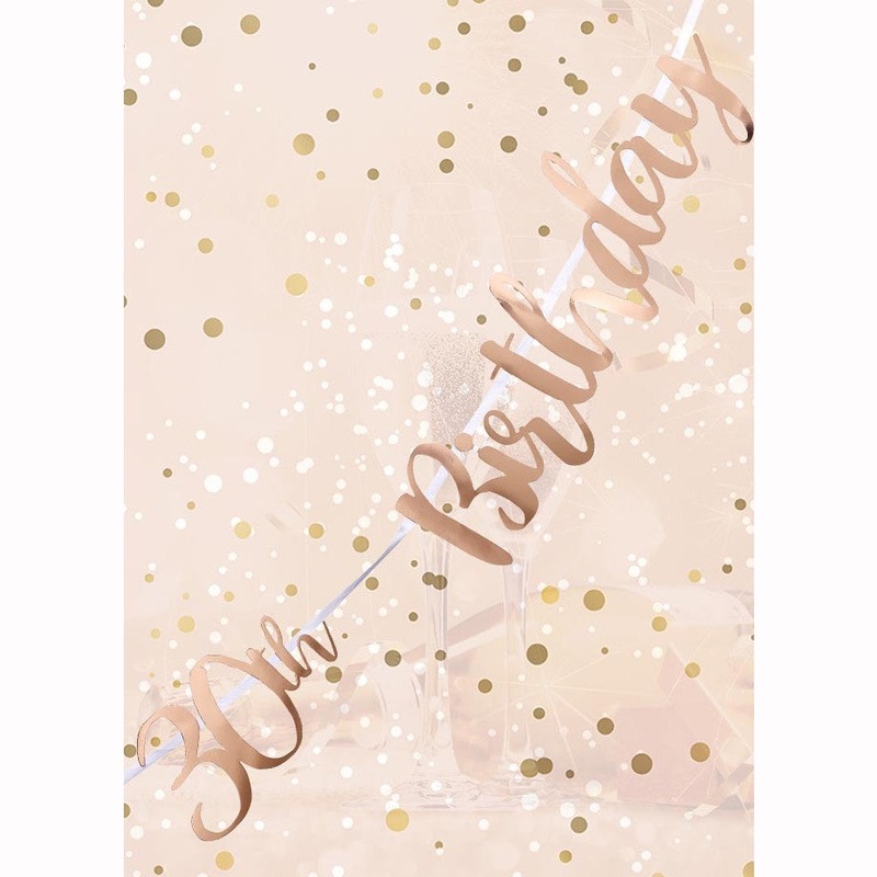 Letter Banner - 30th Birthday - Rose Gold Script