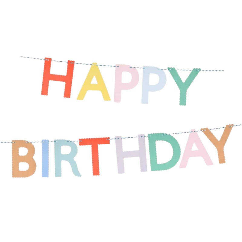 Meri Meri Party Bright Scalloped Happy Birthday Garland
