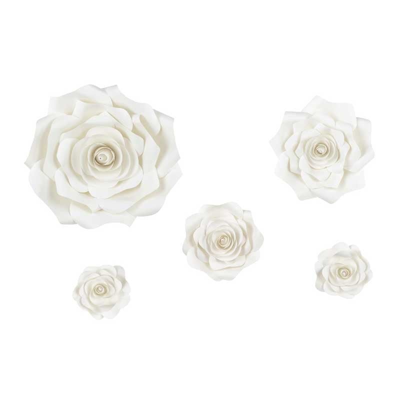 Paper flower backdrop, light cream, mix