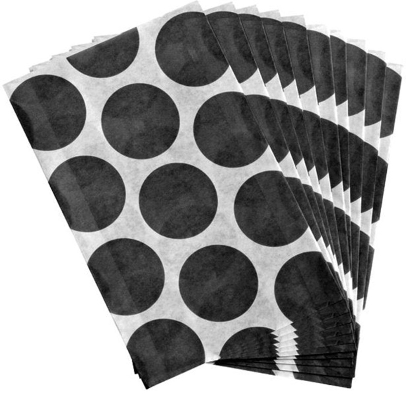 Polka Dot Paper Bag Black