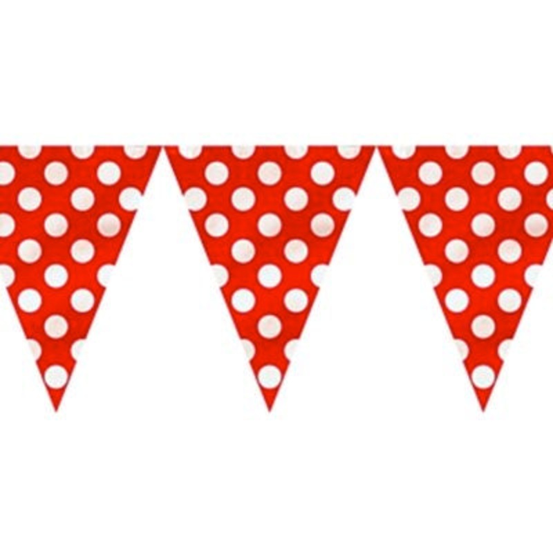 Red Polka Dot Bunting - 12Ft