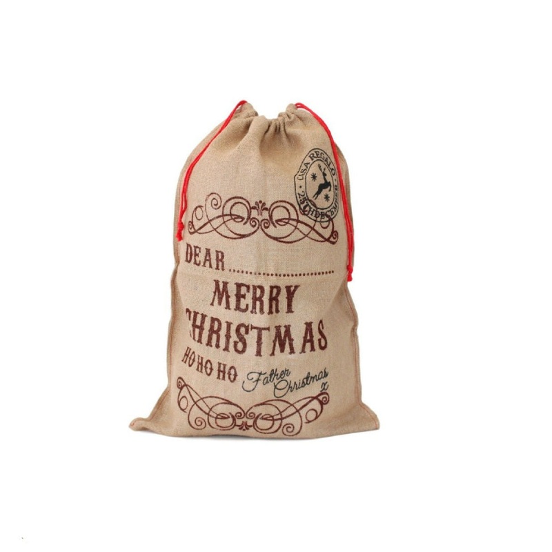 Sack Christmas Hessian 68X50Cm