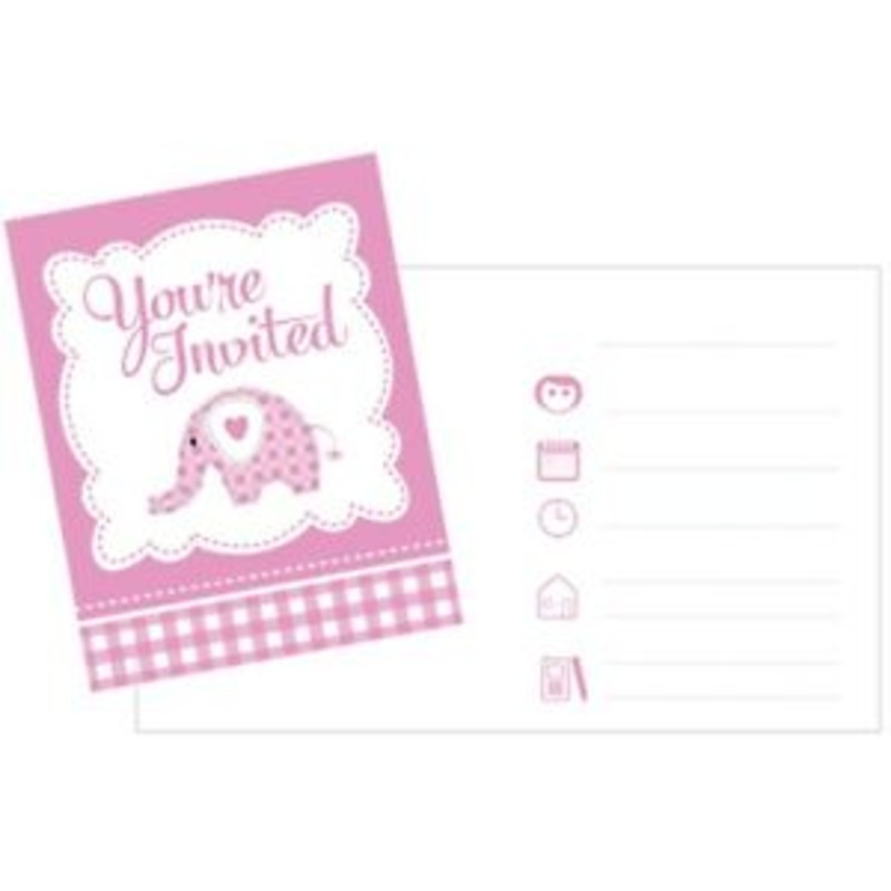 Sweet Baby Elephant - Pink Invitations