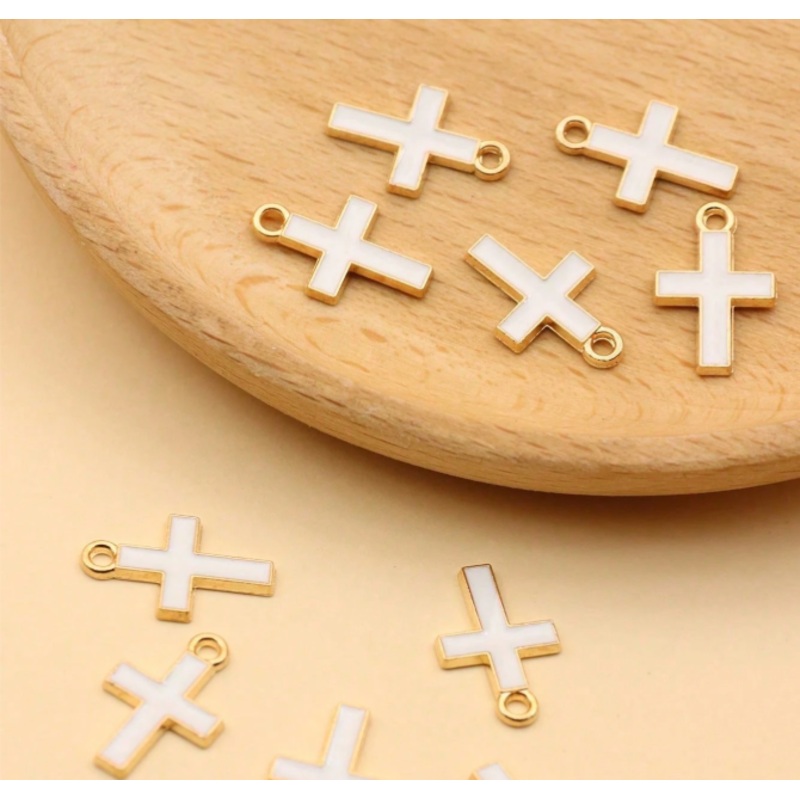 White Cross Charms