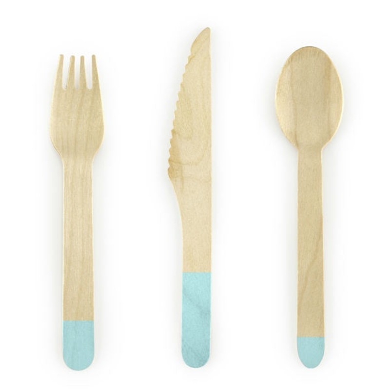 Wooden Cutlery - Mint - 18pk