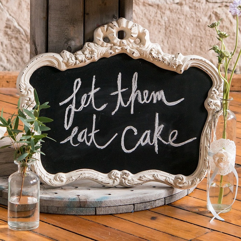 Blackboard In Ornate Vintage Frame In Antique White