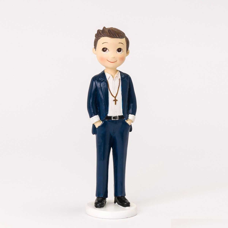 Communion Cake Topper Boy with Hands in Pocket