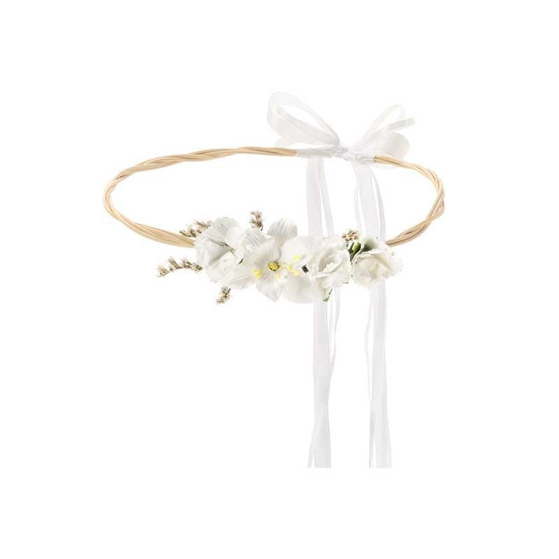 Flower crown, white, 18cm