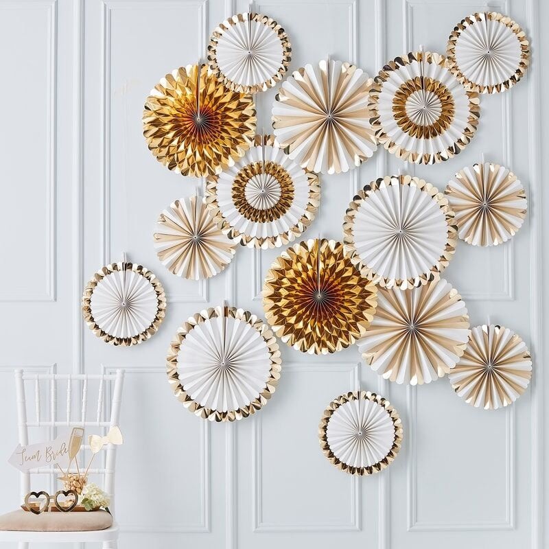 Gold Paper Fan Decoration Kit