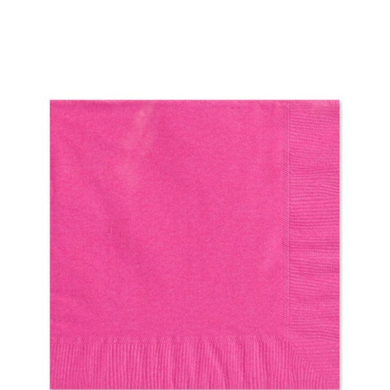 Napkins Beverage - Hot Pink - 20pk