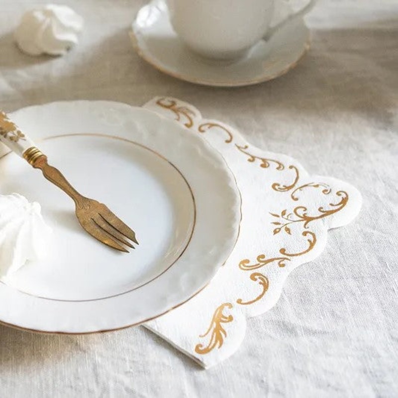 Ornament Napkins, 33x33 cm, white
