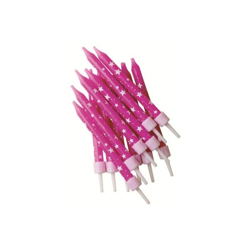 Pink Stars Candles 7.5Cm