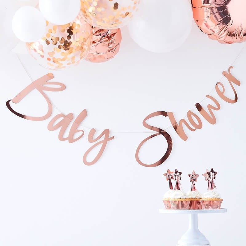 Rose Gold Baby Shower Bunting - Twinkle Twinkle
