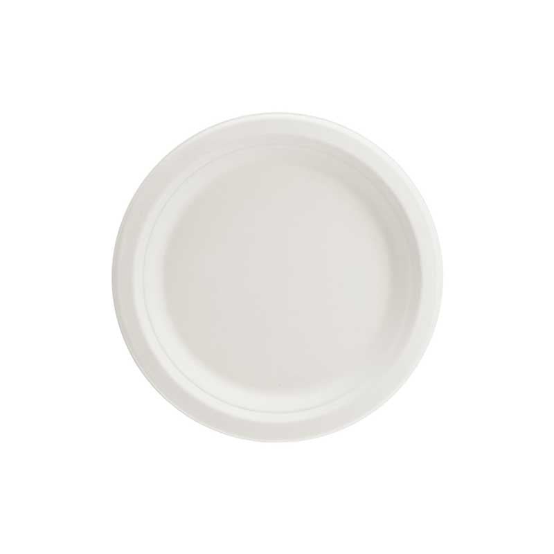 Sugar cane plates, white, 17cm - 6pk