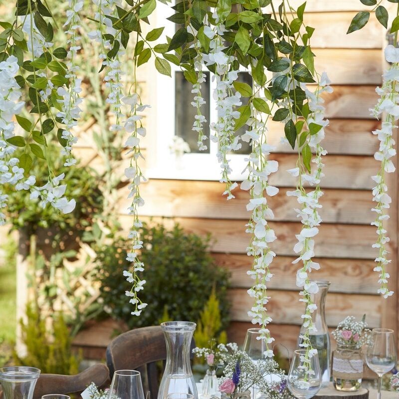 White Artificial Wisteria Garland